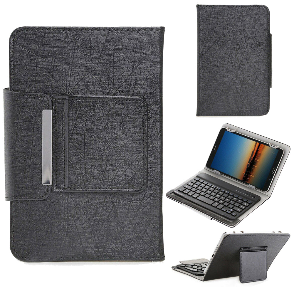 For Universal Android Tablets 10.1/10.5 Tablet Bluetooth Keyboard Case Cover[Black, Fits 10/10.1/10.5 Inch Tablet]