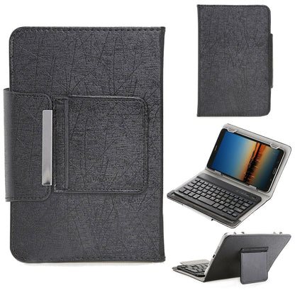 For Universal Android Tablets 10.1/10.5 Tablet Bluetooth Keyboard Case Cover[Black, Fits 10/10.1/10.5 Inch Tablet]