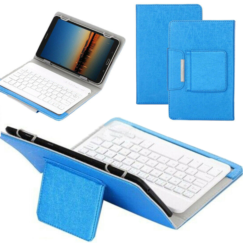 For Universal Android Tablets 10.1/10.5 Tablet Bluetooth Keyboard Case Cover[Blue, Fits 10/10.1/10.5 Inch Tablet]