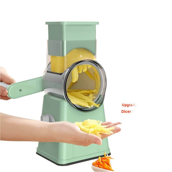 Premium Multi-Purpose Vegetable Chopper - Slices, grinds, chops, and julienne fruits without much effort - Includes container, interchangeable blades green