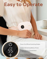 Portable heating pad for cramps with digital display and adjustable settings