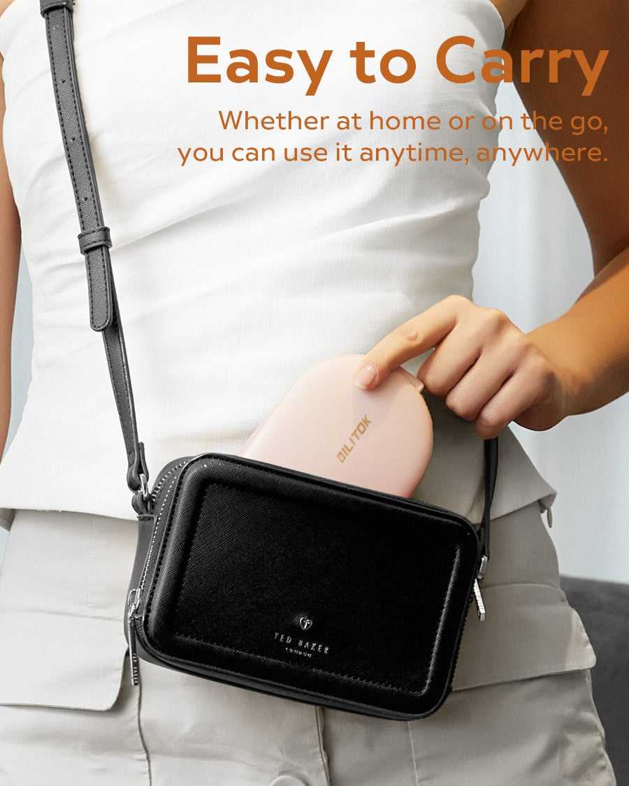 Portable heating pad in pink compact design for cramps