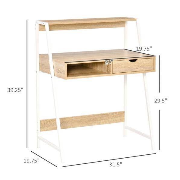 Computer Desk with Drawer - Top-Rated Natural Office Essential