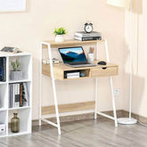 Computer Desk with Drawer - Top-Rated Natural Office Essential