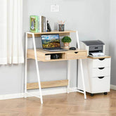 Computer Desk with Drawer - Top-Rated Natural Office Essential
