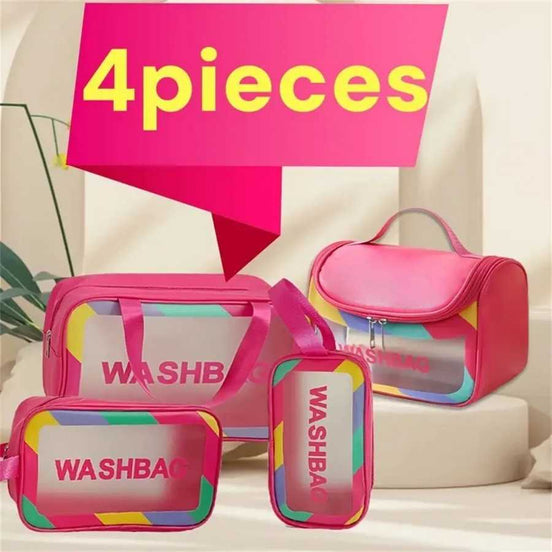 4-Piece Women's Multi-Functional Cosmetic Bag with large capacity