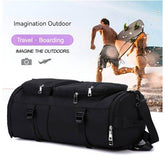Large Capacity Waterproof Duffel Bag with Dry-Wet Separation, Shoe Compartment, and Adjustable Shoulder Strap for Travel, Sports, and Fitness. Brow