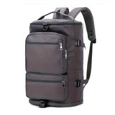 Large Capacity Waterproof Duffel Bag with Dry-Wet Separation, Shoe Compartment, and Adjustable Shoulder Strap for Travel, Sports, and Fitness. Brow