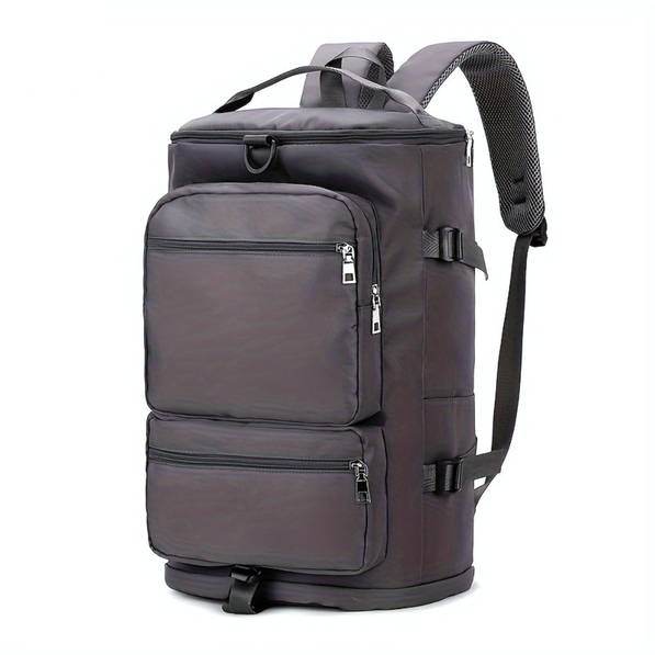 Large Capacity Waterproof Duffel Bag with Dry-Wet Separation, Shoe Compartment, and Adjustable Shoulder Strap for Travel, Sports, and Fitness. Brow