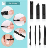 10-Piece Travel-Ready Black Nail Clippers Kit – Top-Rated Grooming Set with Professional Cuticle Nippers & Clippers