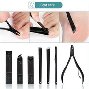 10-Piece Travel-Ready Black Nail Clippers Kit – Top-Rated Grooming Set with Professional Cuticle Nippers & Clippers