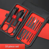 10-Piece Travel-Ready Black Nail Clippers Kit – Top-Rated Grooming Set with Professional Cuticle Nippers & Clippers