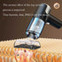 Wireless Car Vacuum Cleaner with USB charging shown removing dust and bacteria from fabric surface using powerful suction technology.