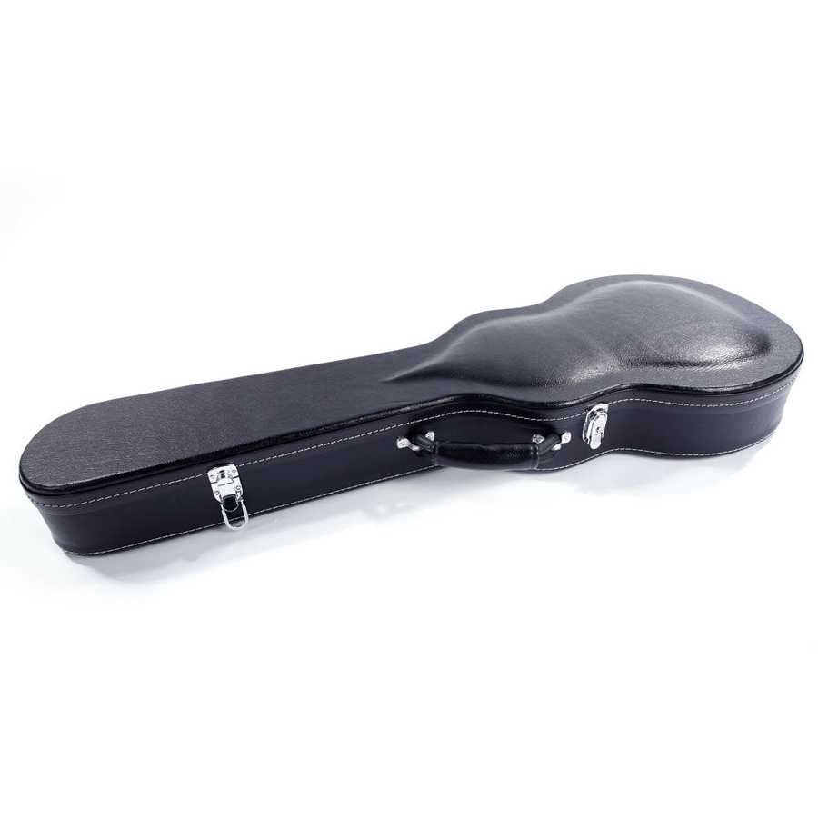Black power cord with plug on a white background