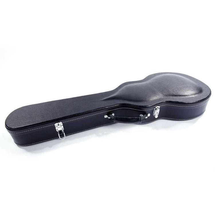 Black power cord with plug on a white background