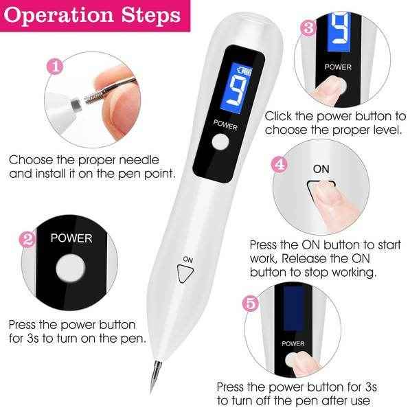 2 PCS Top-Rated Skin Tag Repair Kit - Portable, User-Friendly, USB Charging with Adjustable LCD & 12 Replaceable Needles
