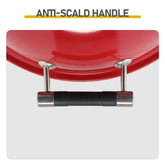 Anti-scald handle with red basin on a white background