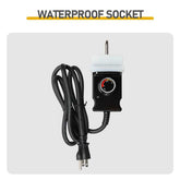 Waterproof socket with cable on a white background