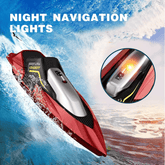 S5 RC Boat for Pools and Lakes - S5 RC boat with night navigation lights for enhanced visibility during evening water play.