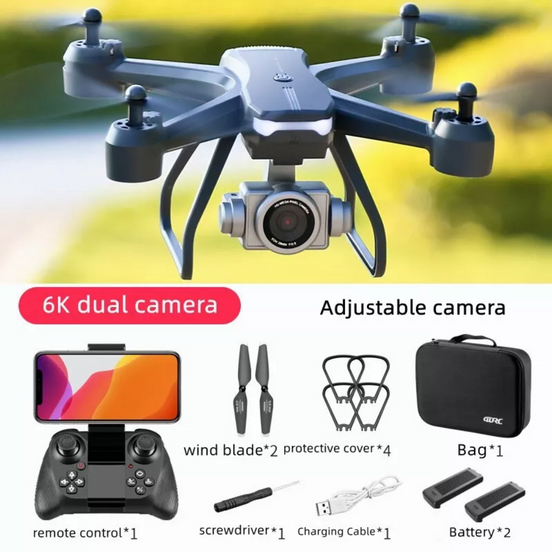 2026 V14 Professional Drone 6K HD Dual Camera Wifi FPV Portable RC Quadcopter 2 BATTERY,Drones suitable for adults/beginners.