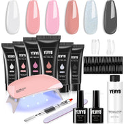 YEVYO Poly Gel Nail Kit with UV Lamp for Salon Quality Nails Default Title