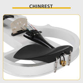 Violin chinrest with white background and &