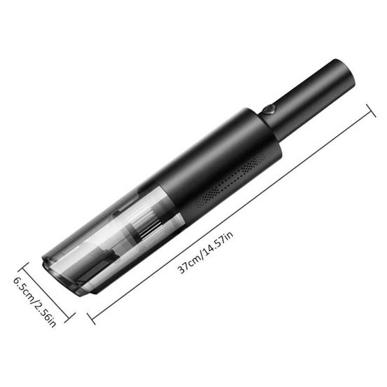 Compact Car Vacuum Cleaner - 120W Rechargeable, measuring 37cm in length, ideal for home and car cleaning with powerful suction.