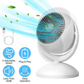 Portable Rechargeable Air Circulator Desk Fan with 4 speeds and USB charging
