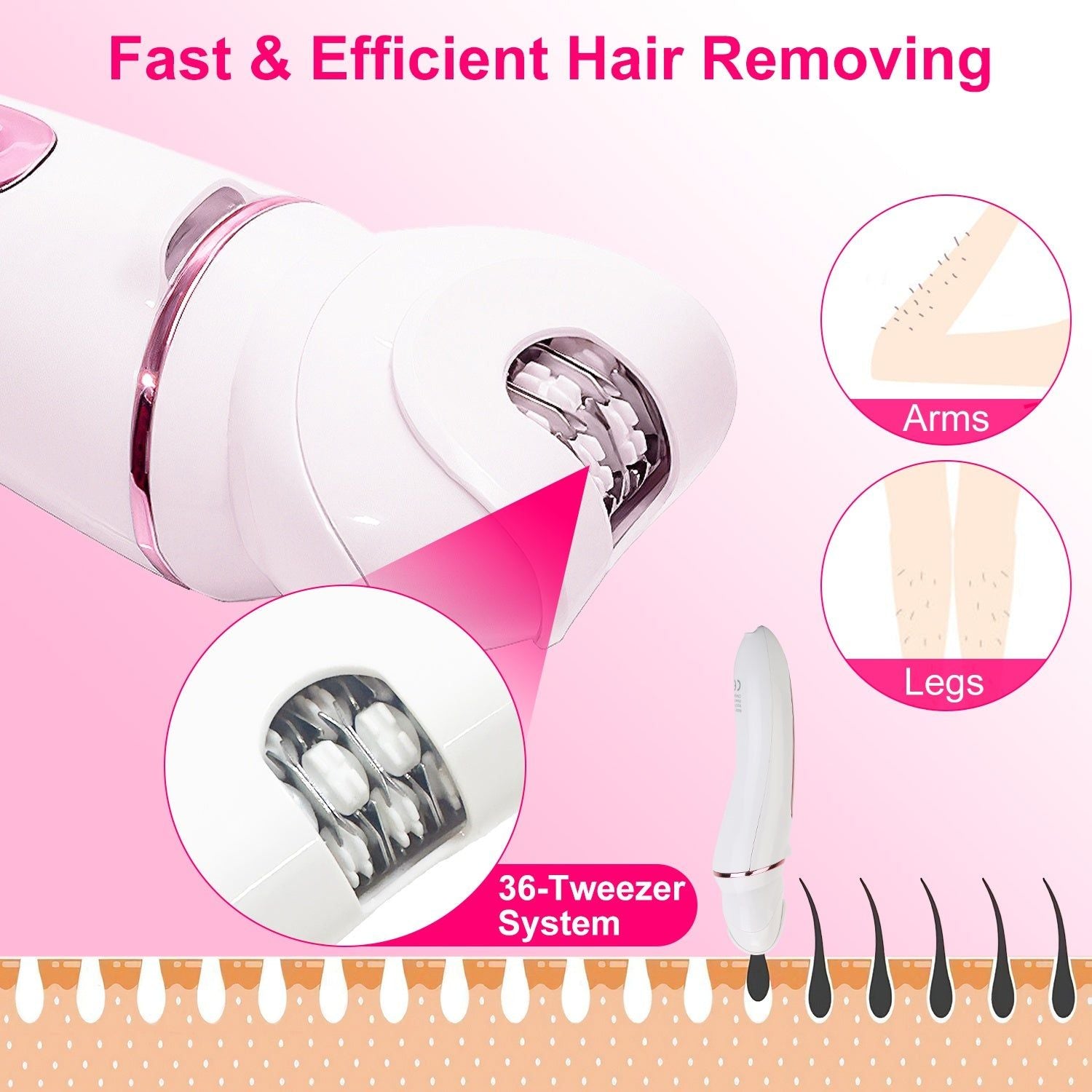 5 In 1 Electric Body Epilator Rechargeable Women&