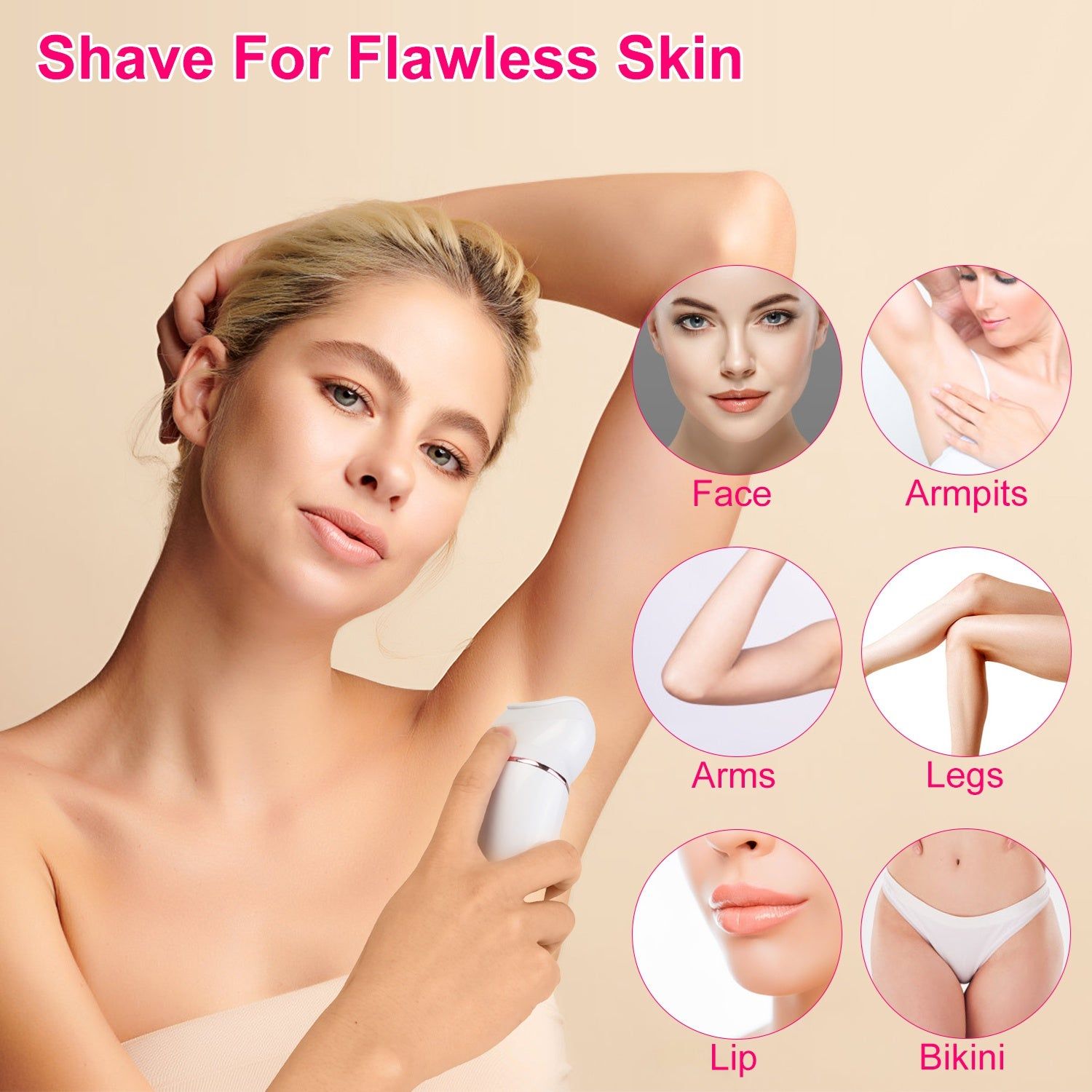 5 In 1 Electric Body Epilator Rechargeable Women&