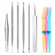 Blackhead remover lumps Popper tool kit with diagonal tweezers Default Title