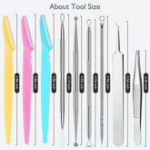 Blackhead remover lumps Popper tool kit with diagonal tweezers