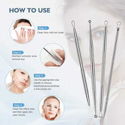 Blackhead remover lumps Popper tool kit with diagonal tweezers