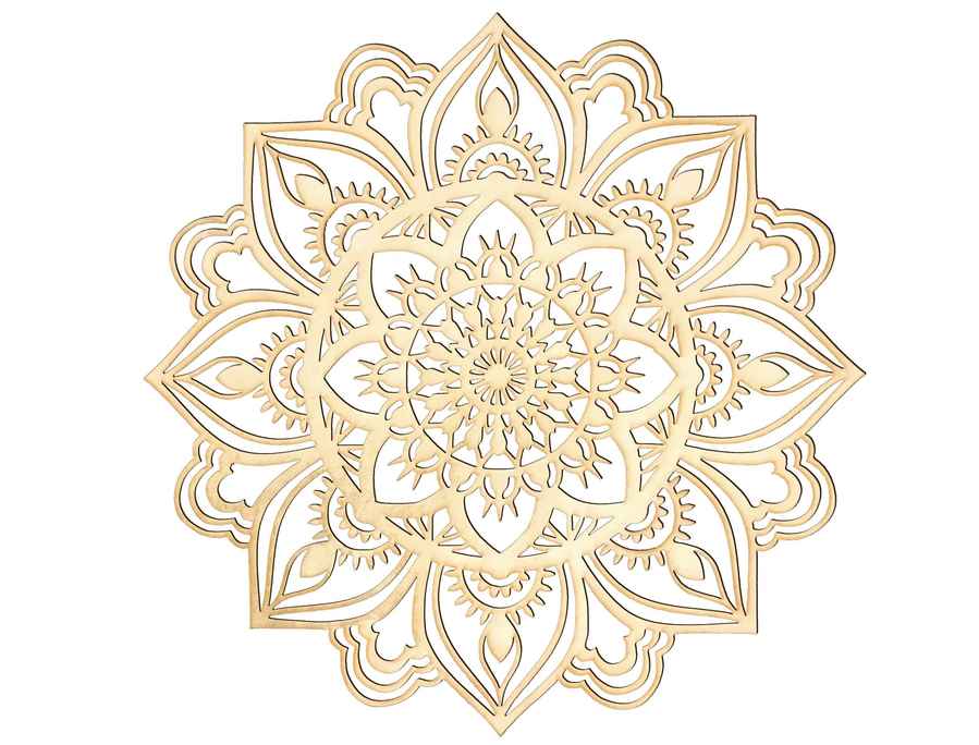 Decorative gold mandala design on a white background