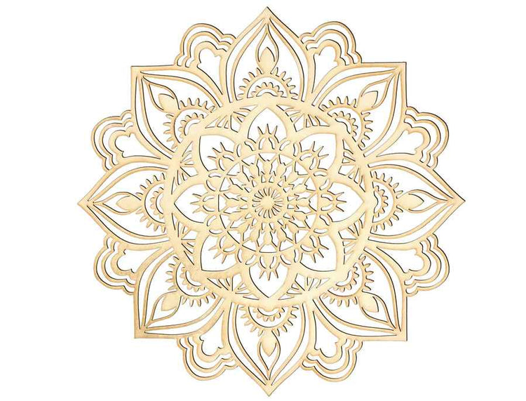 Decorative gold mandala design on a white background