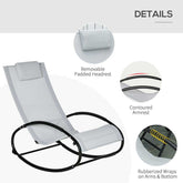 Rubberized wraps on arms and bottom of outdoor rocking chair