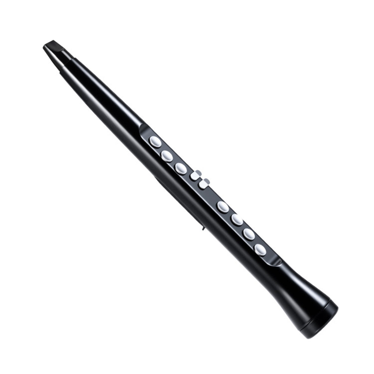 Sleek black Portable Wireless MIDI Saxophone featuring ergonomic design and touch-sensitive keys for expressive digital performance.