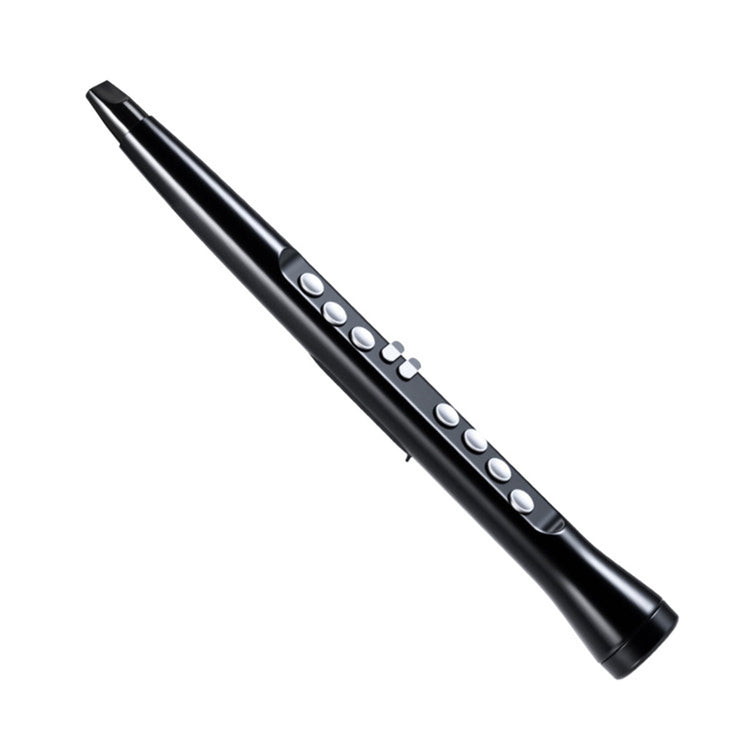 Sleek black Portable Wireless MIDI Saxophone featuring ergonomic design and touch-sensitive keys for expressive digital performance.
