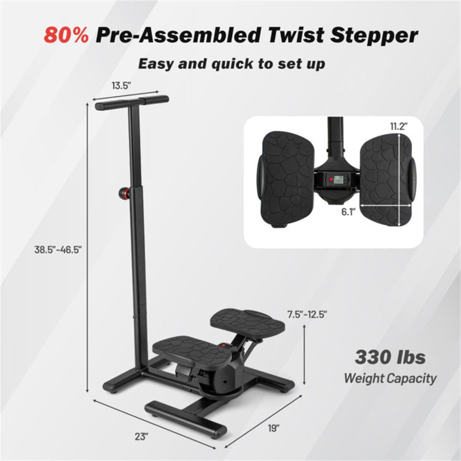 Multi-Functional Exercise Stepper - Step+Twist Design, 300lbs Capacity, Non-Slip Pedals+Stable Metal Frame