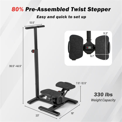 Multi-Functional Exercise Stepper - Step+Twist Design, 300lbs Capacity, Non-Slip Pedals+Stable Metal Frame