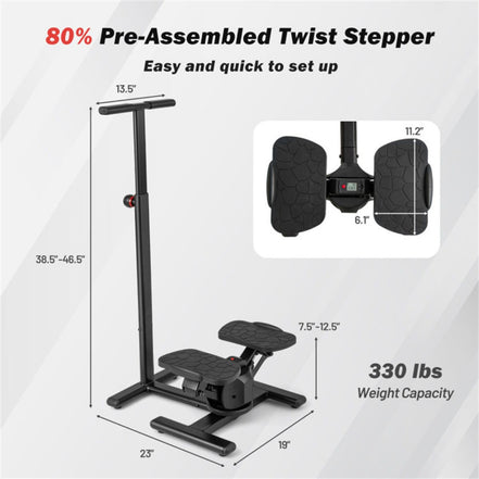 Multi-Functional Exercise Stepper - Step+Twist Design, 300lbs Capacity, Non-Slip Pedals+Stable Metal Frame