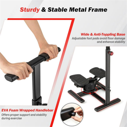 Multi-Functional Exercise Stepper - Step+Twist Design, 300lbs Capacity, Non-Slip Pedals+Stable Metal Frame