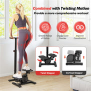 Multi-Functional Exercise Stepper - Step+Twist Design, 300lbs Capacity, Non-Slip Pedals+Stable Metal Frame