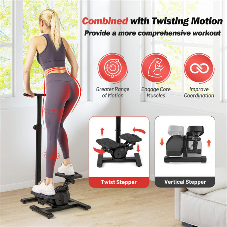 Multi-Functional Exercise Stepper - Step+Twist Design, 300lbs Capacity, Non-Slip Pedals+Stable Metal Frame