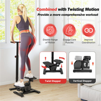 Multi-Functional Exercise Stepper - Step+Twist Design, 300lbs Capacity, Non-Slip Pedals+Stable Metal Frame