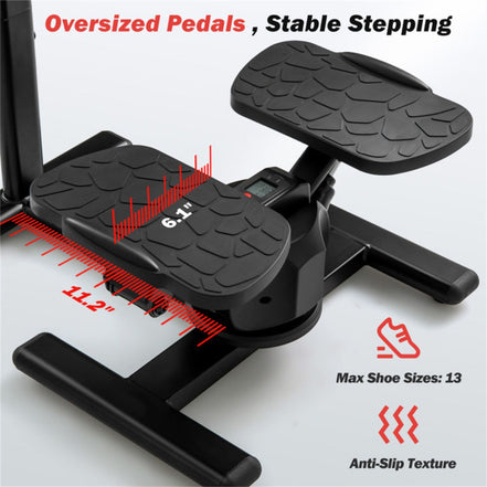 Multi-Functional Exercise Stepper - Step+Twist Design, 300lbs Capacity, Non-Slip Pedals+Stable Metal Frame