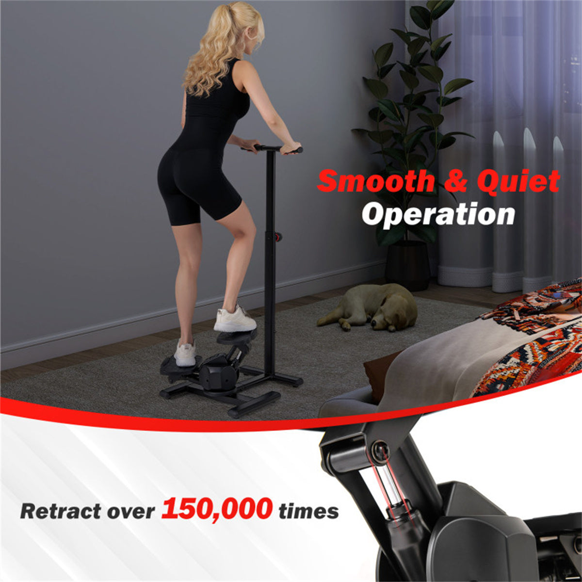 Multi-Functional Exercise Stepper - Step+Twist Design, 300lbs Capacity, Non-Slip Pedals+Stable Metal Frame