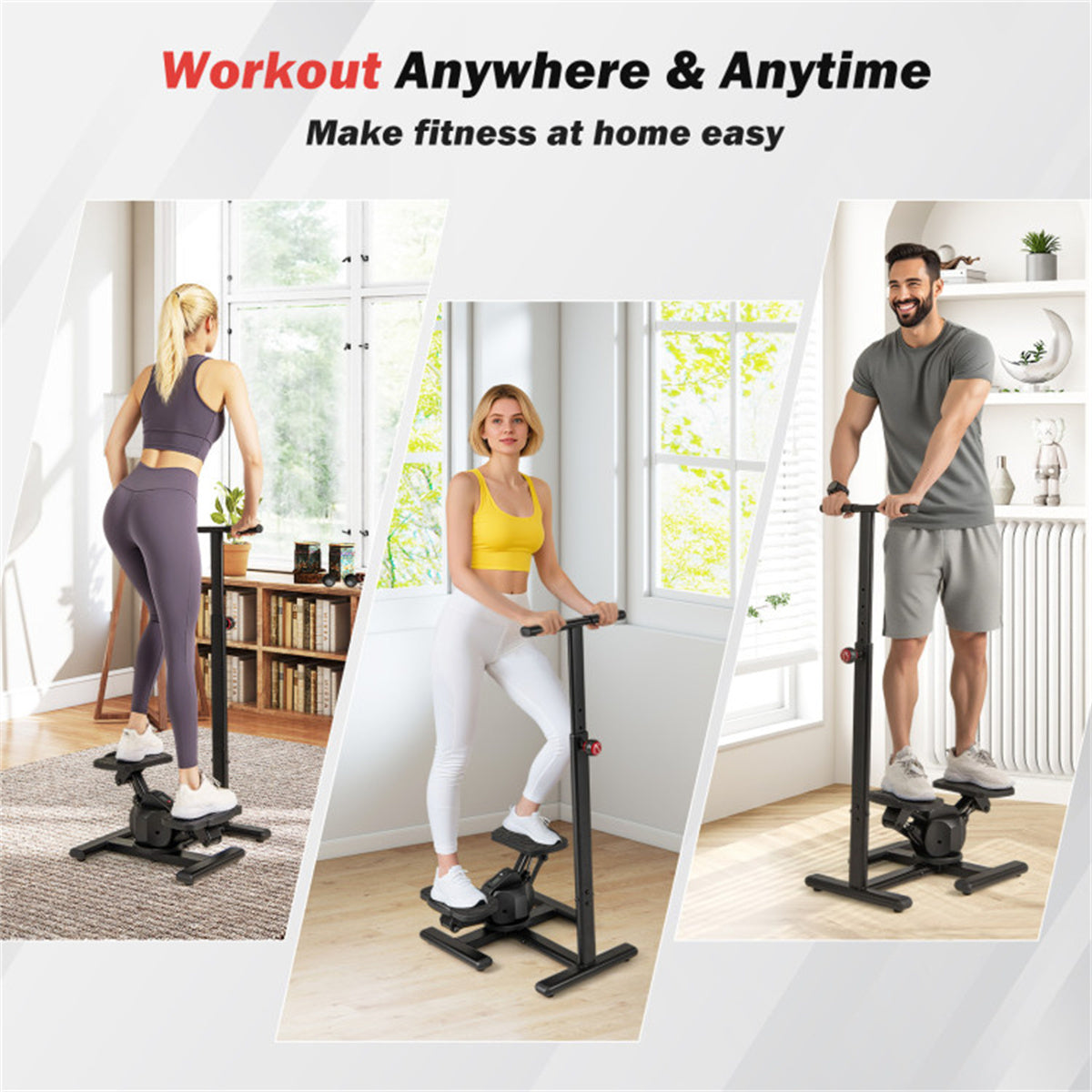 Multi-Functional Exercise Stepper - Step+Twist Design, 300lbs Capacity, Non-Slip Pedals+Stable Metal Frame