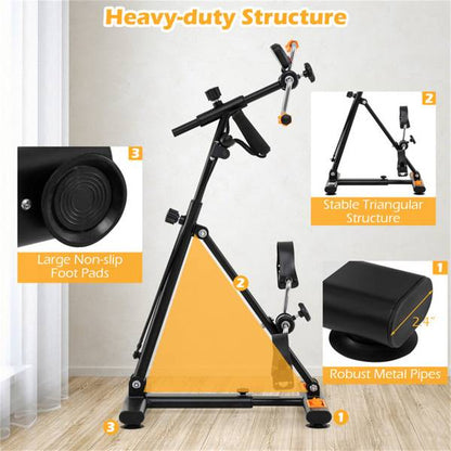 Heavy-duty structure of Senior Fitness Machine with stable triangular frame and non-slip foot pads. Built for safe and durable full-body exercise.