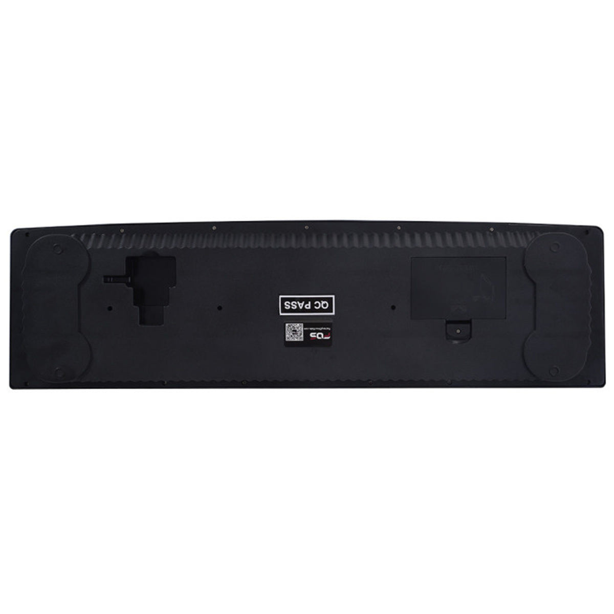 Bottom view of 54-Key Electronic Keyboard for Kids showing battery compartment and non-slip pads for stable use.